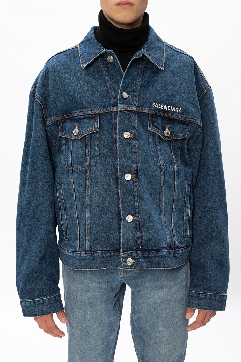 Blue Denim jacket with logo Balenciaga - Vitkac Canada